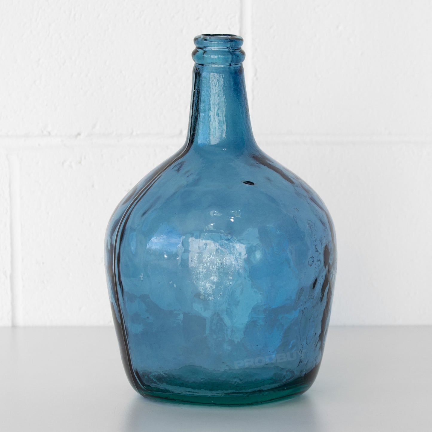 30cm Large Tall Recycled Blue Glass Vase