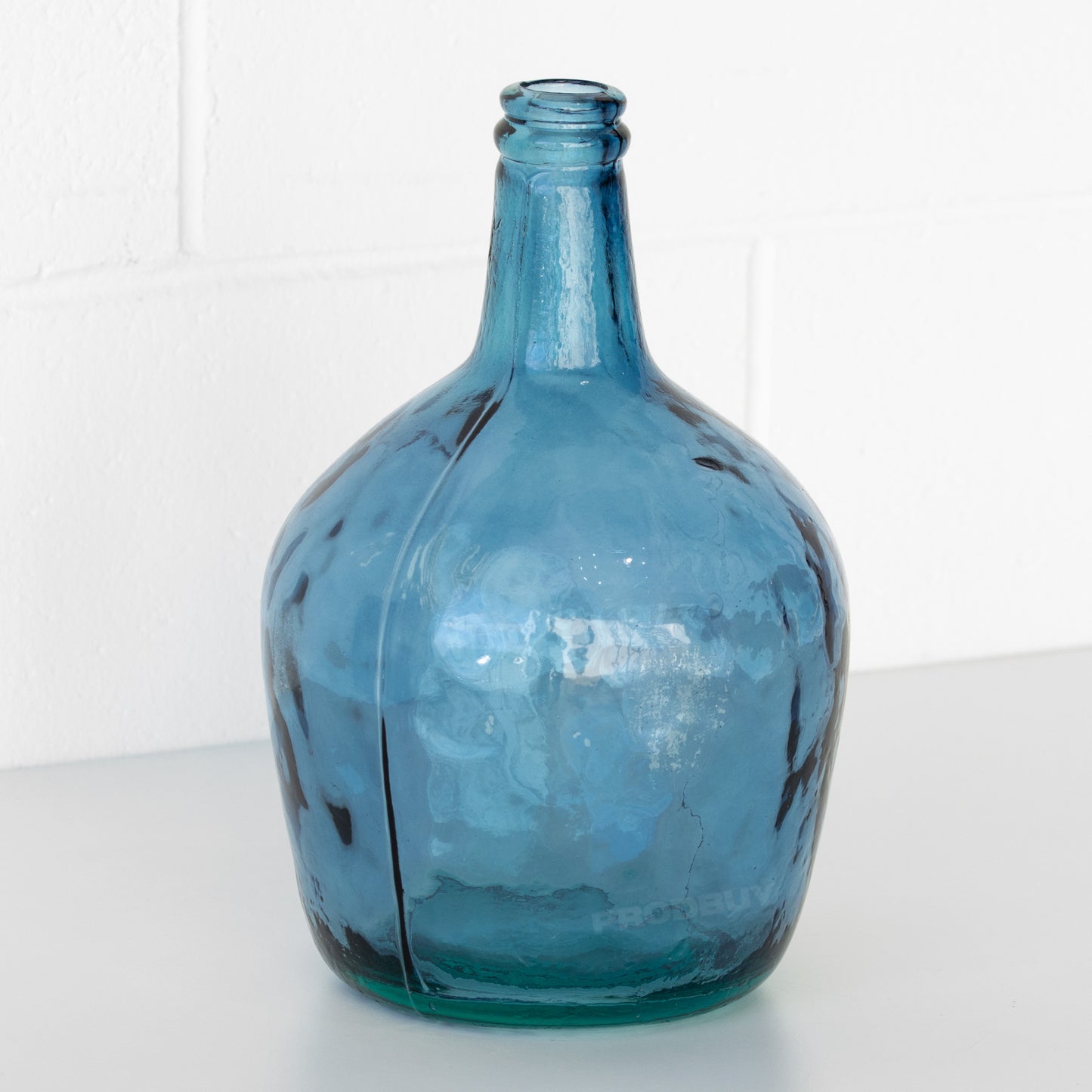 30cm Large Tall Recycled Blue Glass Vase