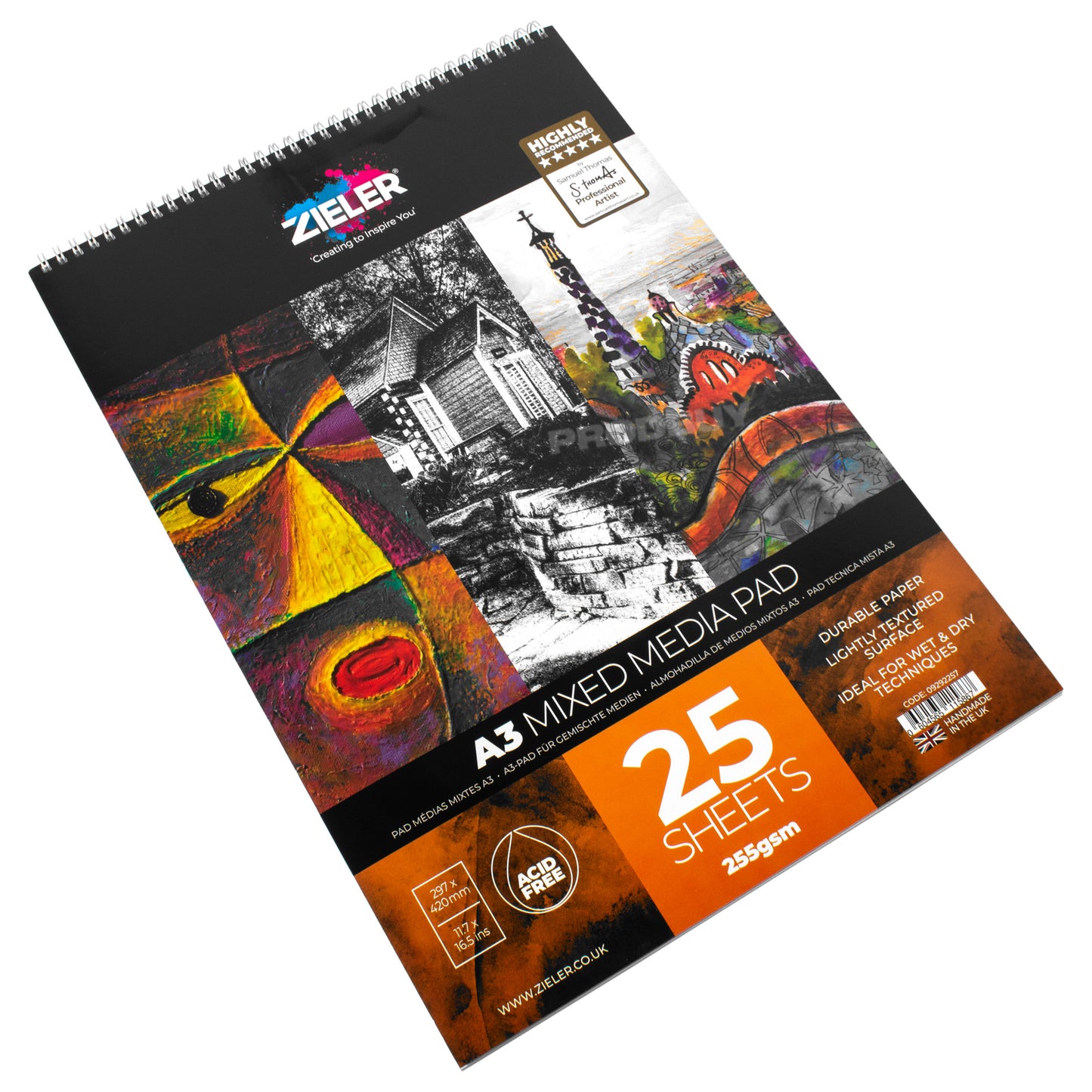 Zieler Large A3 Mixed Media Art Pad 25 Sheet 255gsm