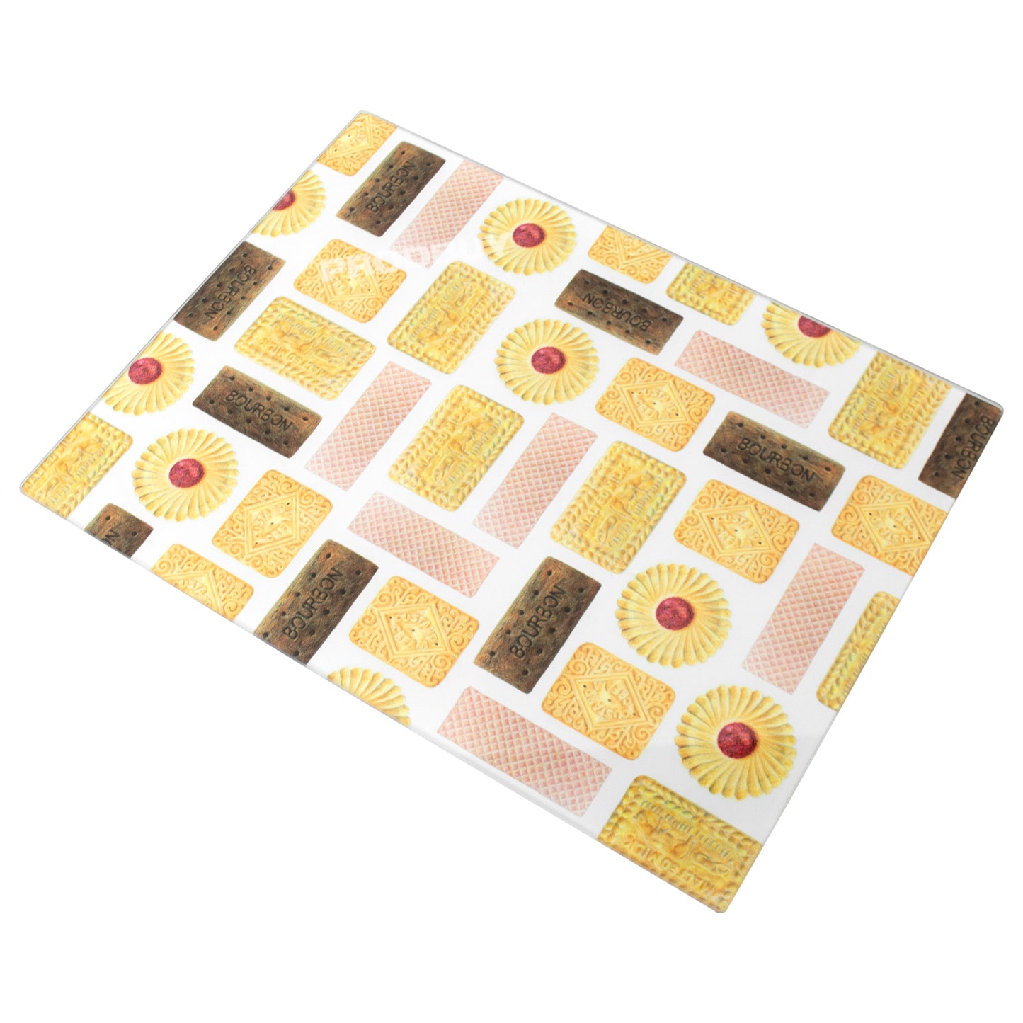 Classic Biscuits 40cm Glass Worktop Saver Board