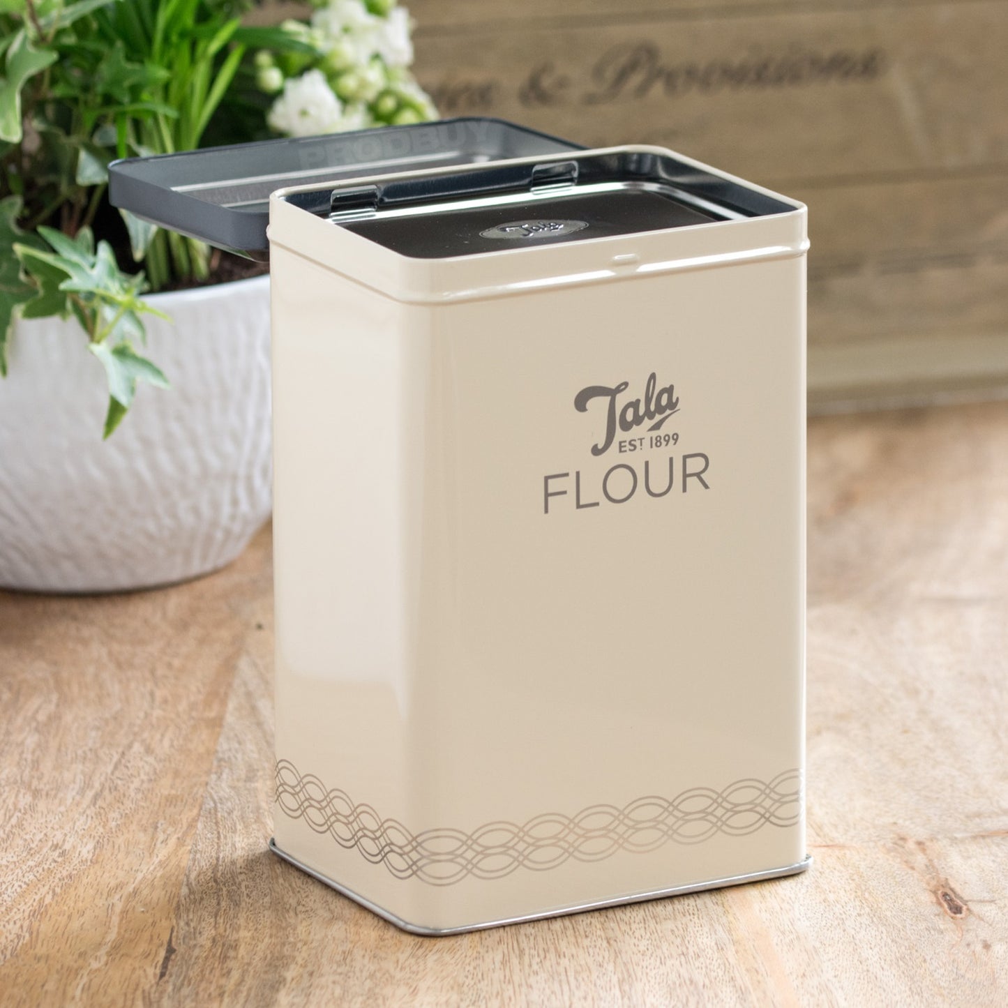 Set of 4 Tala Cream & Black Storage Tins