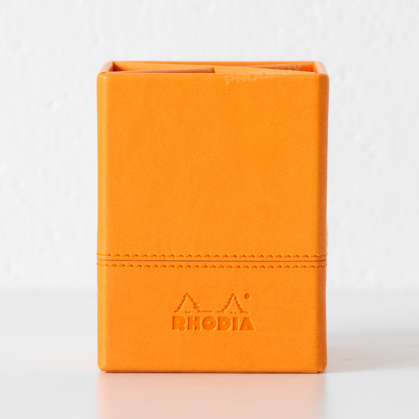 Rhodia Orange Small Faux Leather Pen Pot Desk Tidy