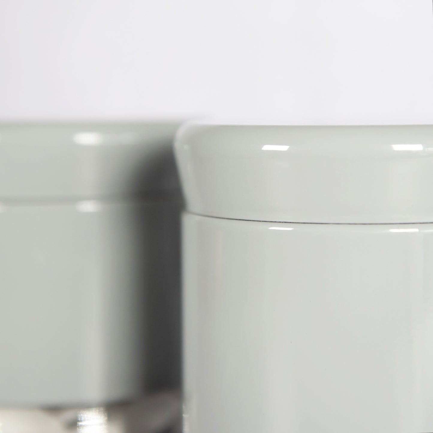 Set of 3 Grey Glass 700ml Storage Canisters Set