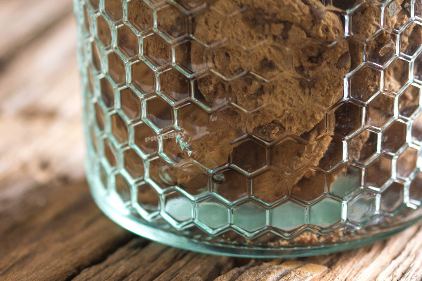 Glass Honeycomb 1.9 Litre Storage Jar with Clip Lid