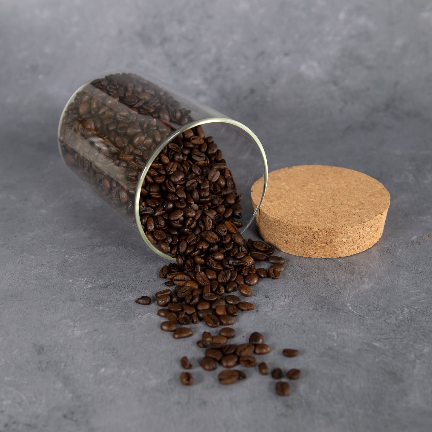 Set of 3 Glass Storage Canisters with Cork Lids