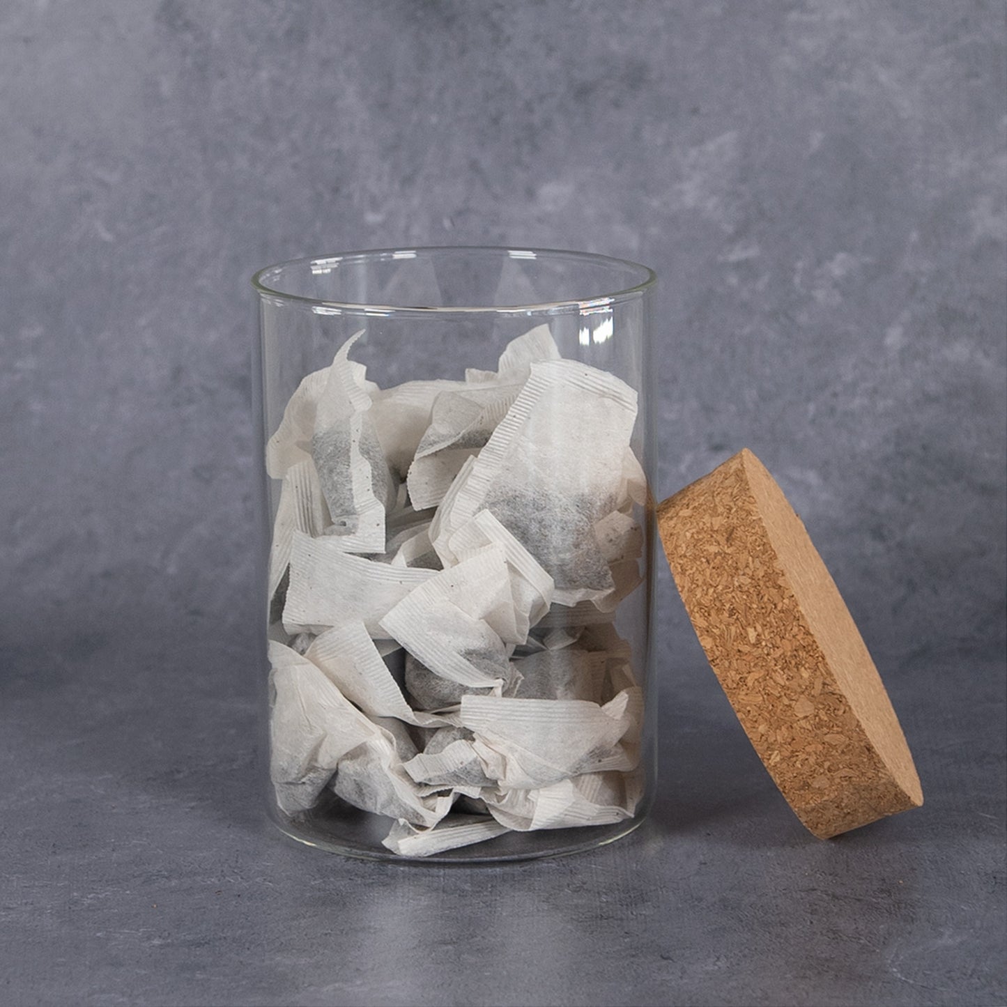 Set of 3 Glass Storage Canisters with Cork Lids
