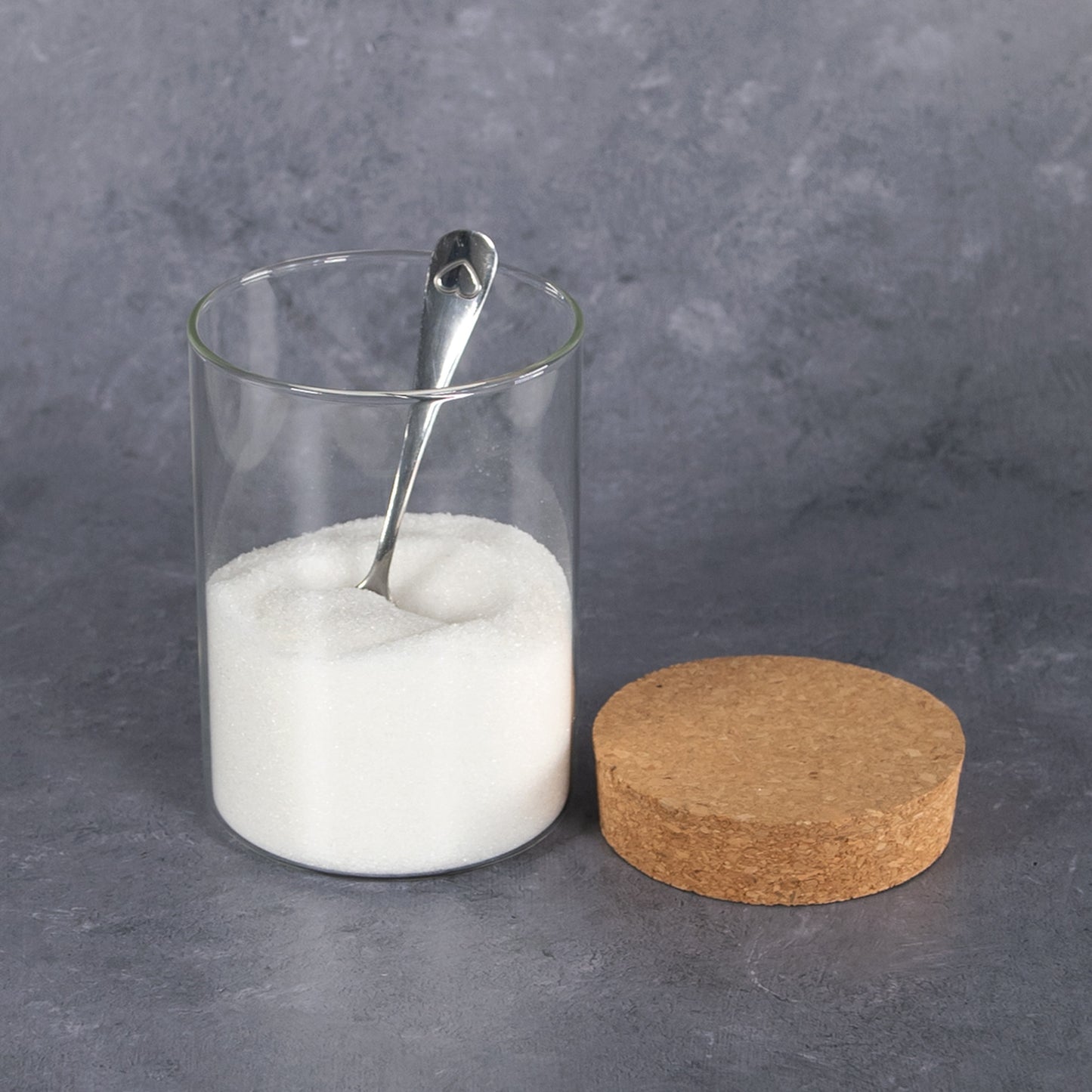 Set of 3 Glass Storage Canisters with Cork Lids