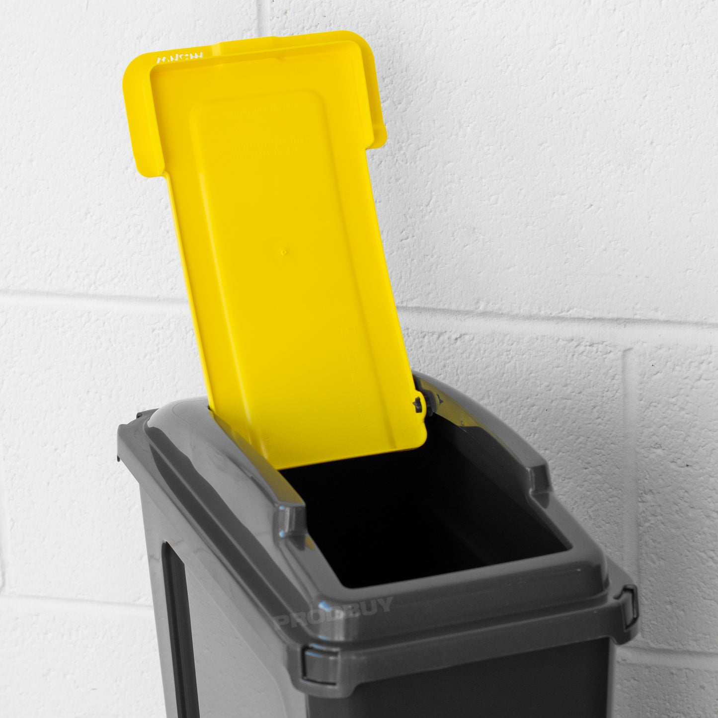 Large 25L Grey & Yellow Kitchen Recycling Bin