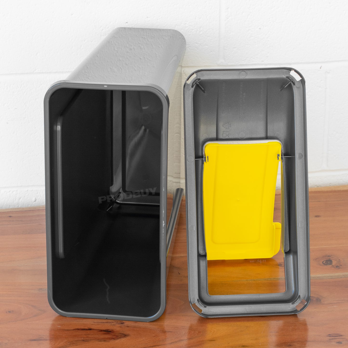 Large 25L Grey & Yellow Kitchen Recycling Bin