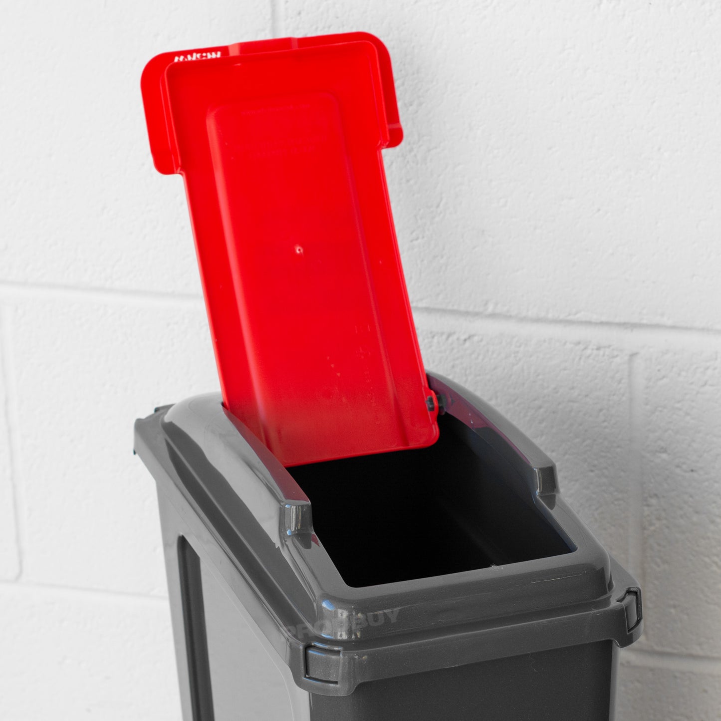 Large 25L Grey & Red Kitchen Recycling Bin