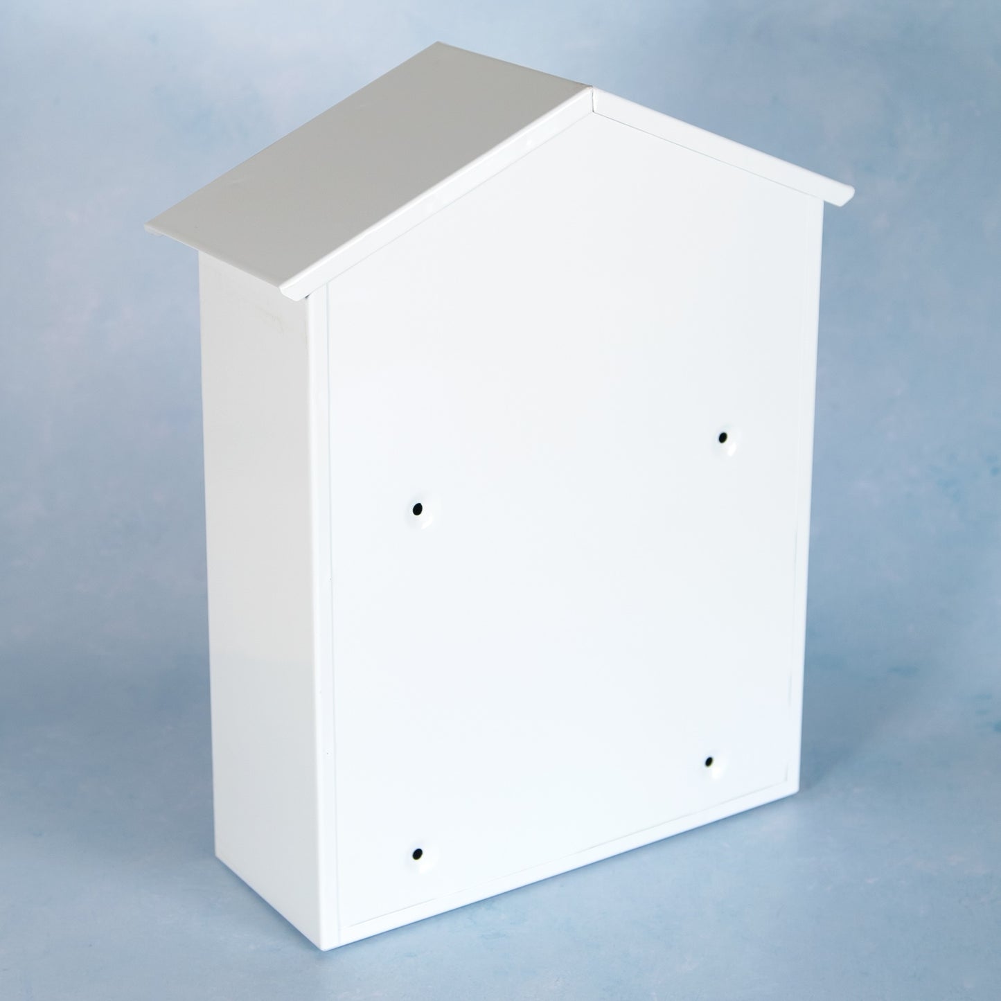 House Shaped White Metal Wall Mounted Letterbox