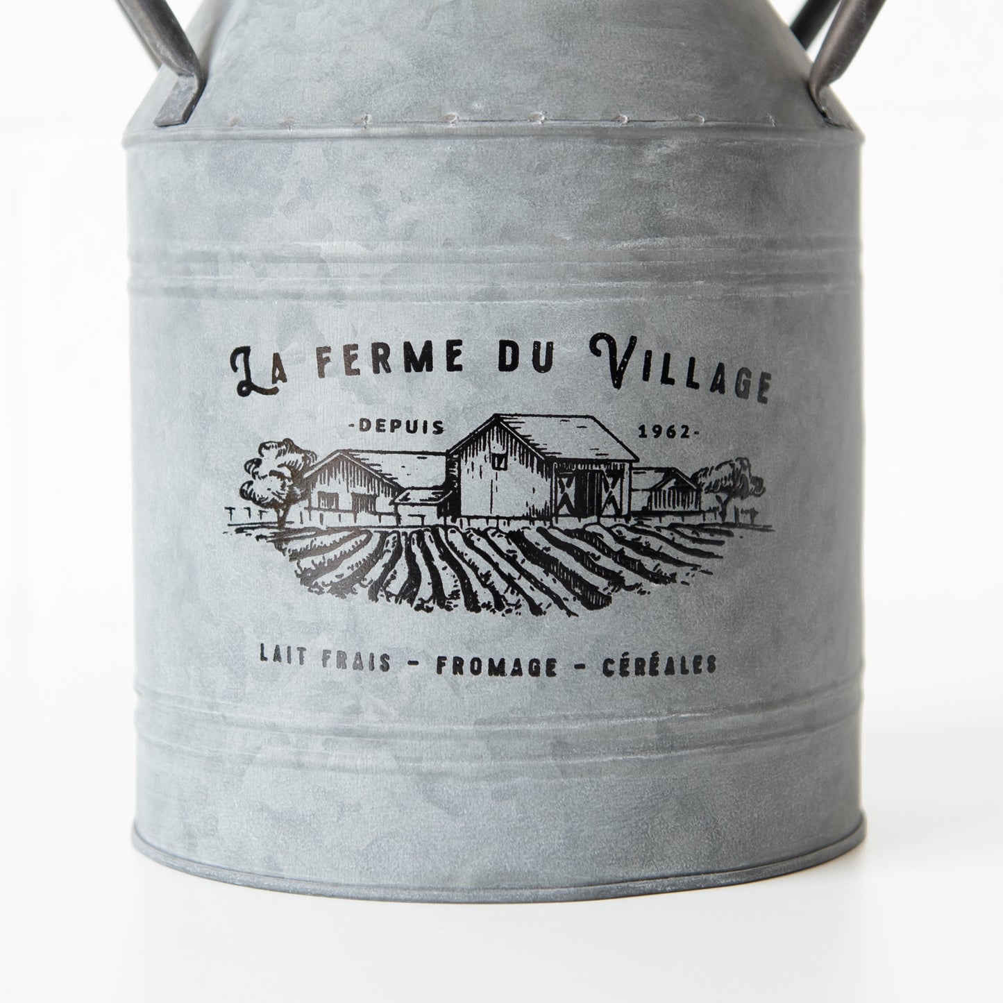 Rustic Metal French 26cm Milk Churn Decorative Vase Plant Pot