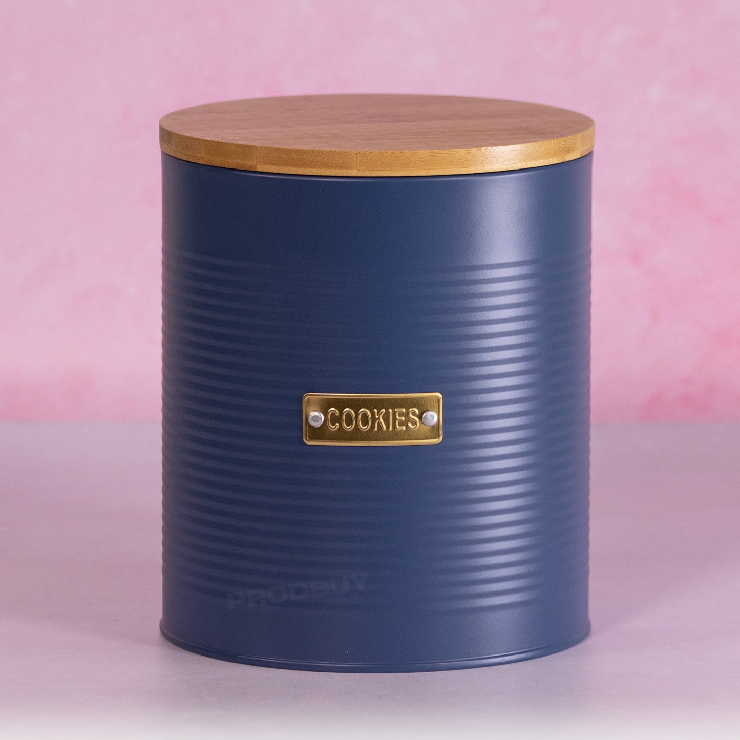 Retro Navy Blue 'Cookies' Biscuit Storage Tin
