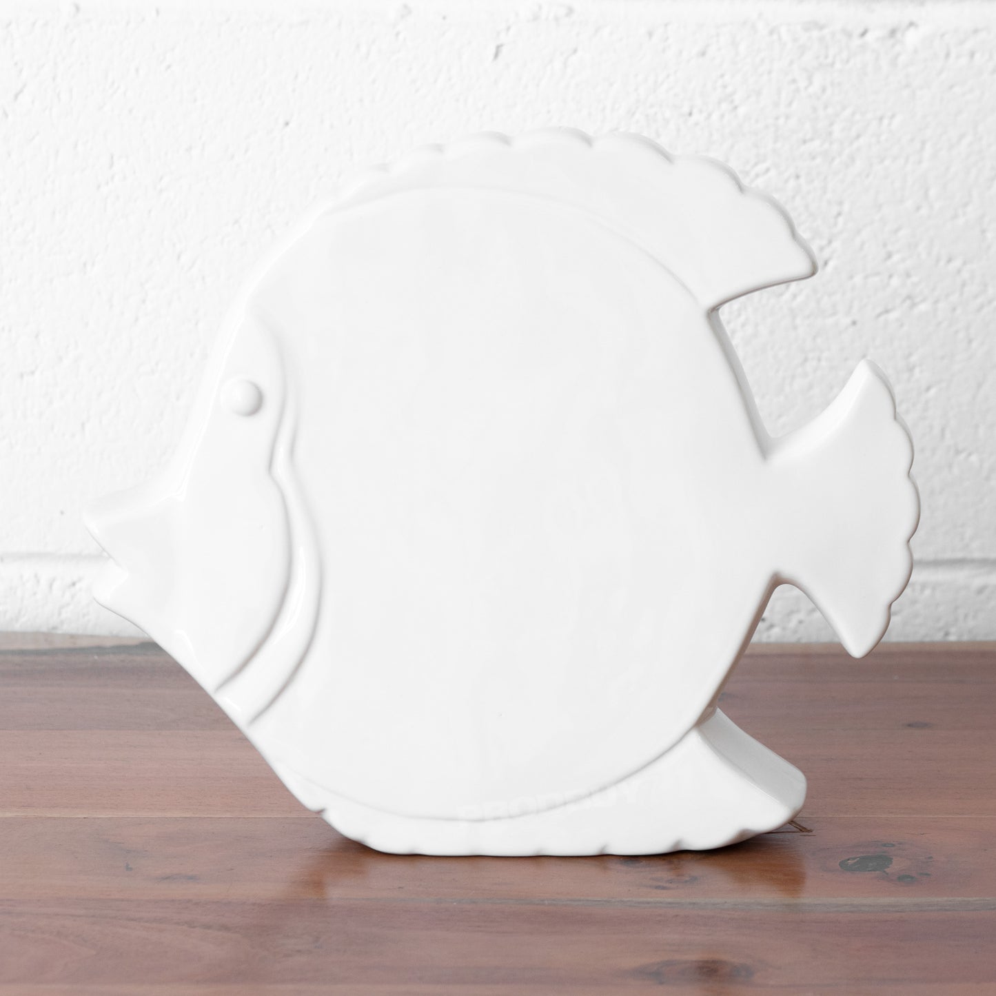 Large White Fish Ceramic Ornament
