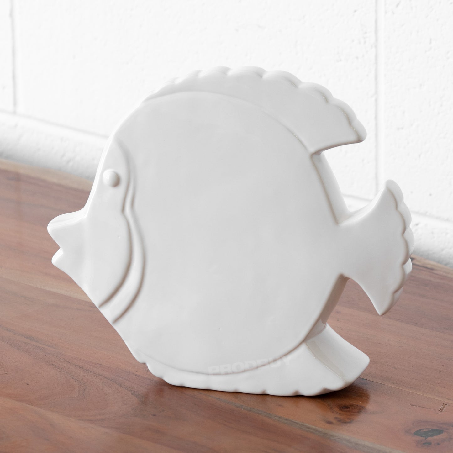 Large White Fish Ceramic Ornament