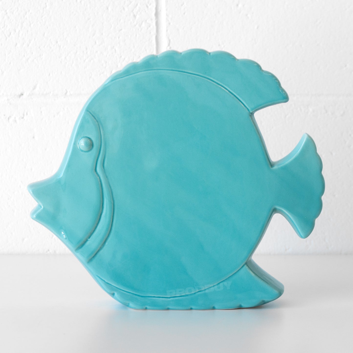 Large Turquoise Fish Ceramic Ornament