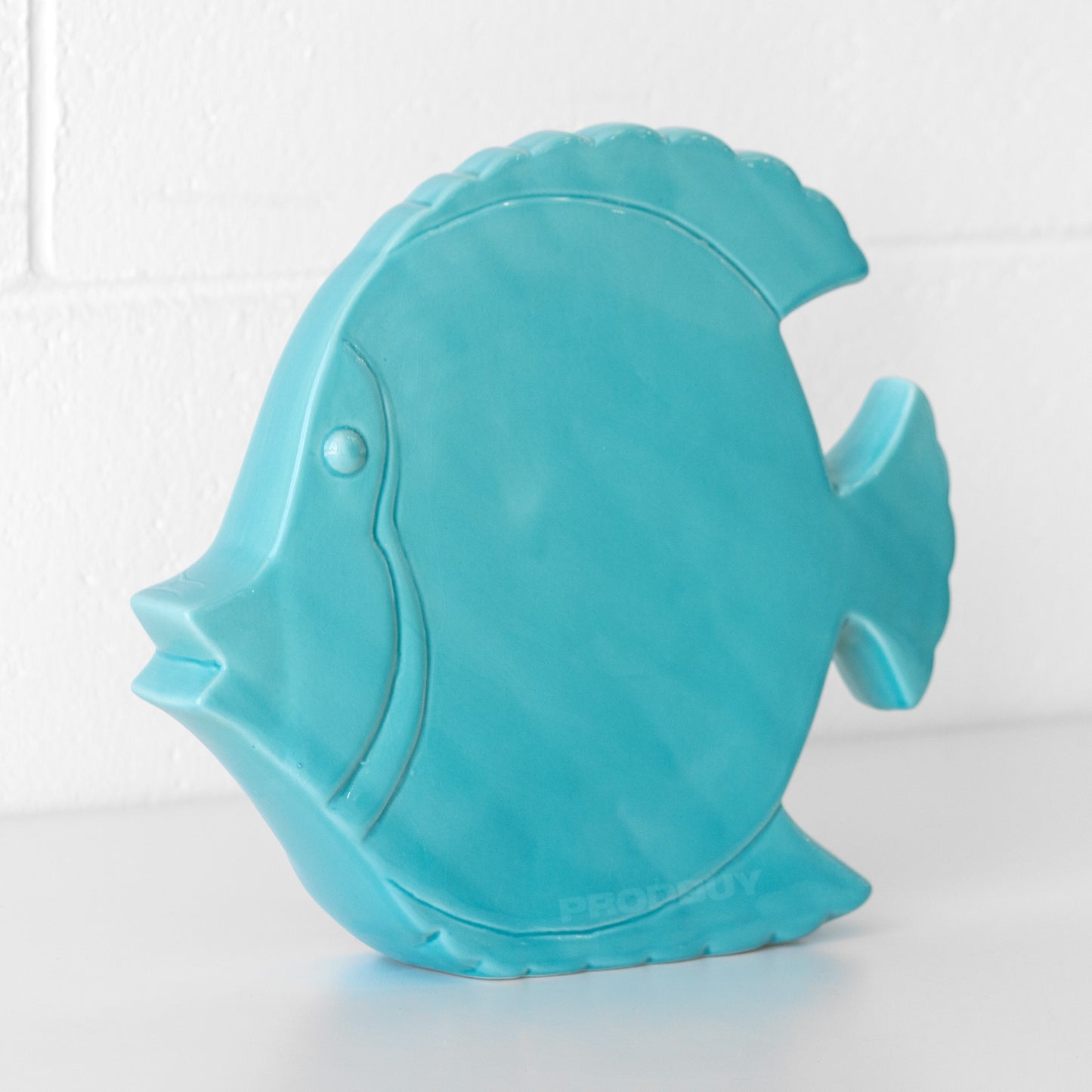 Large Turquoise Fish Ceramic Ornament