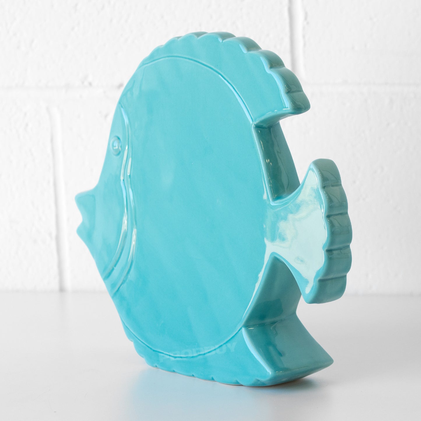 Large Turquoise Fish Ceramic Ornament