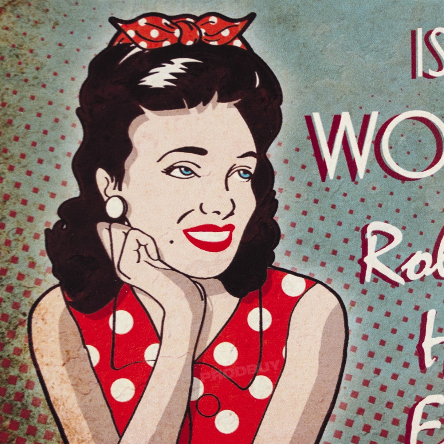 Woman Rolling Her Eyes Retro Metal Sign 25cm Tin Wall Art Plaque