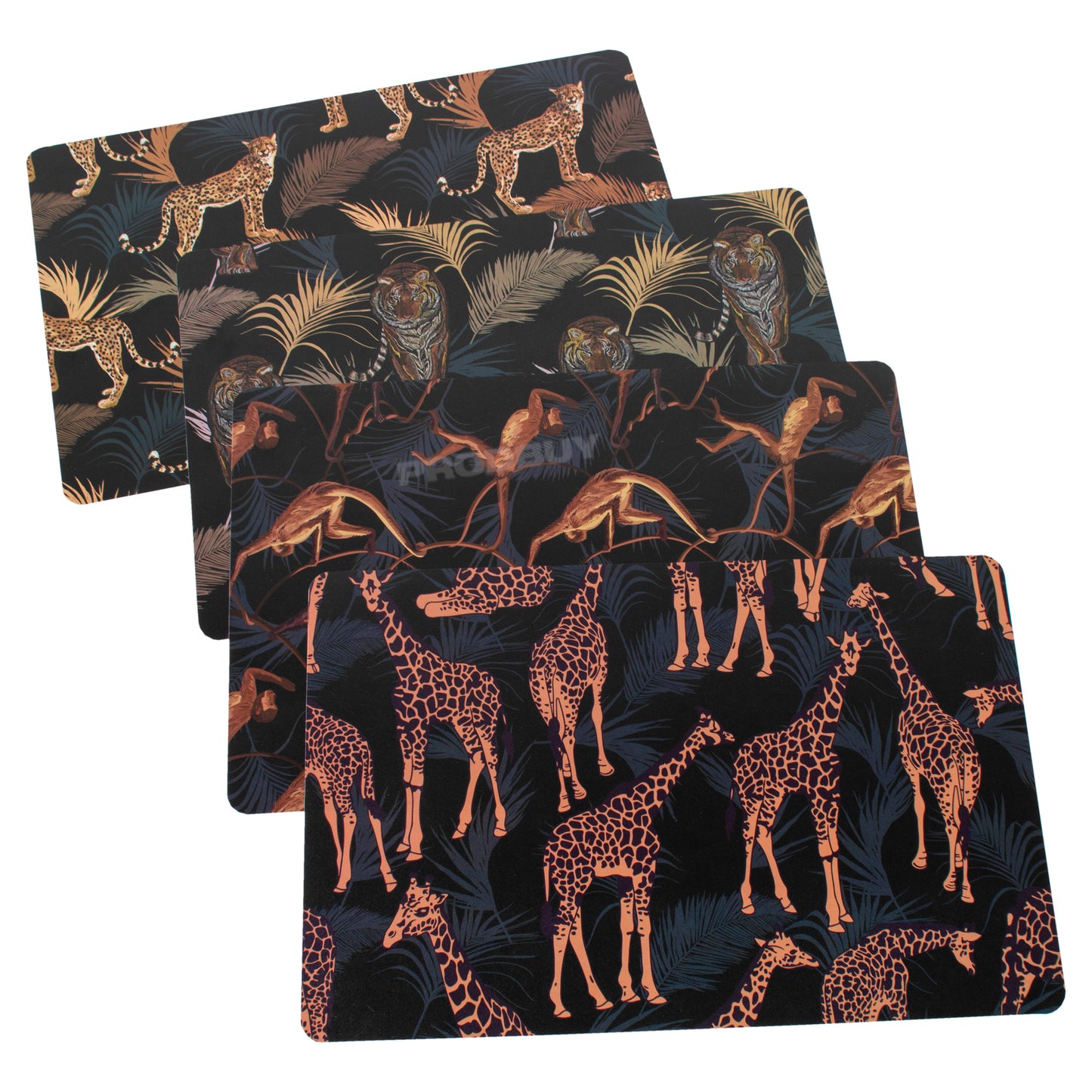Set of Safari Animal PVC Plastic Placemats