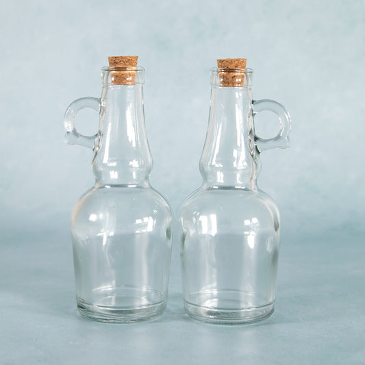 250ml Glass Oil & Vinegar Bottle Set with Cork Stoppers