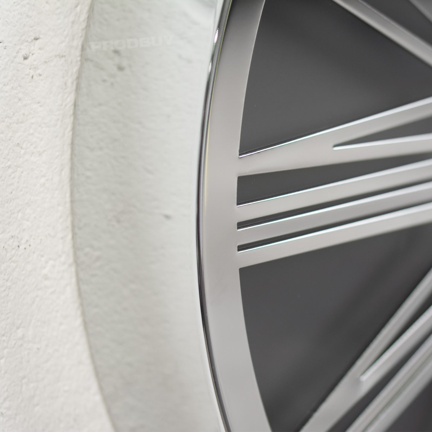 Large Silver & Black 40cm Round Wall Clock