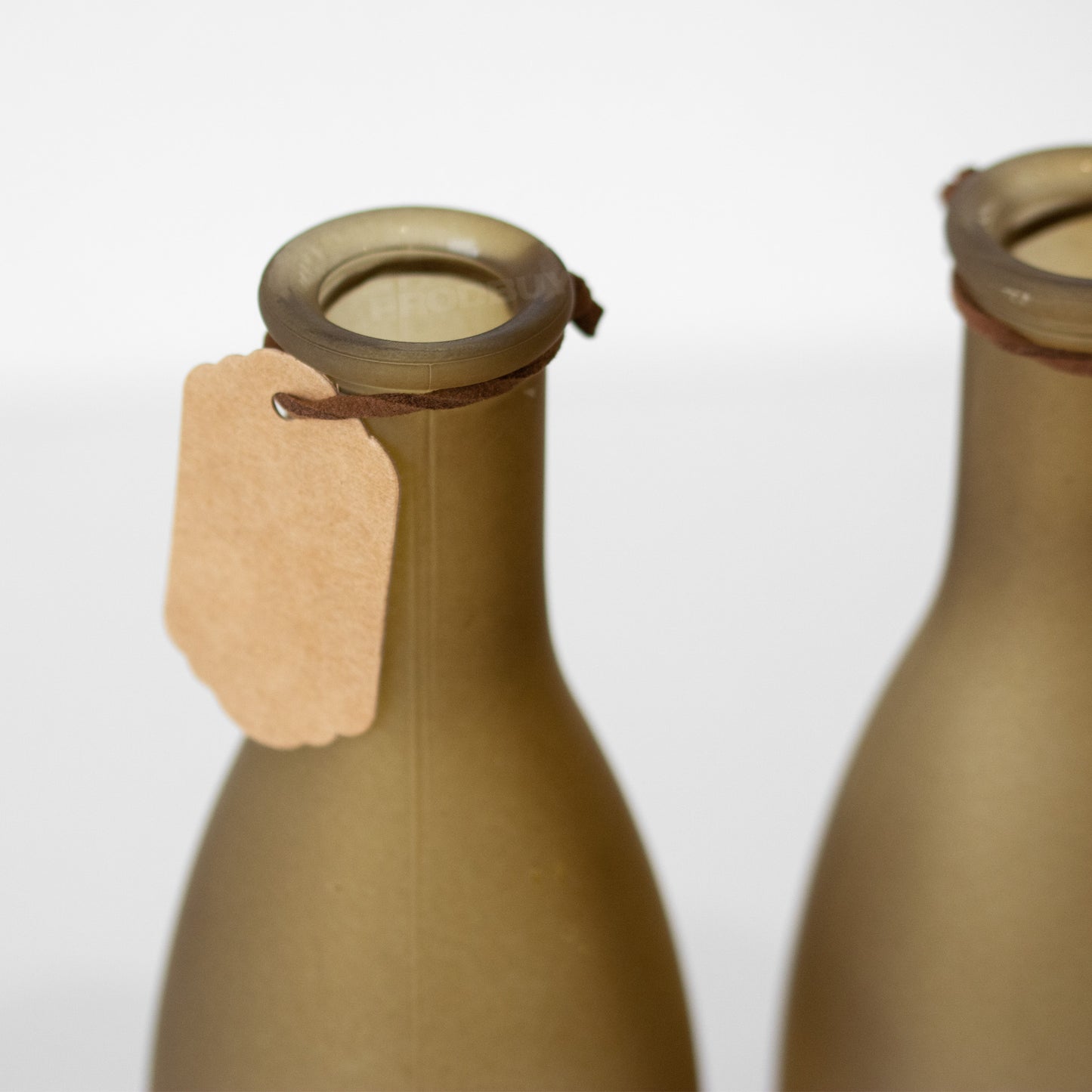 Set of 3 Small Gold Frosted Glass Bud Vases