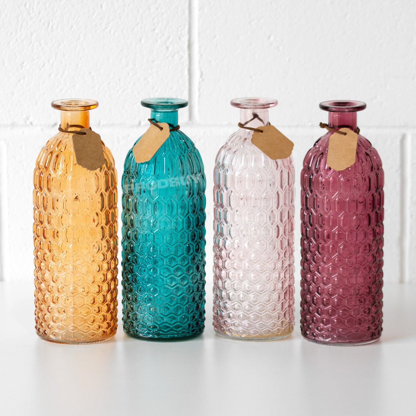 24.5cm Embossed Pattern Glass Vase