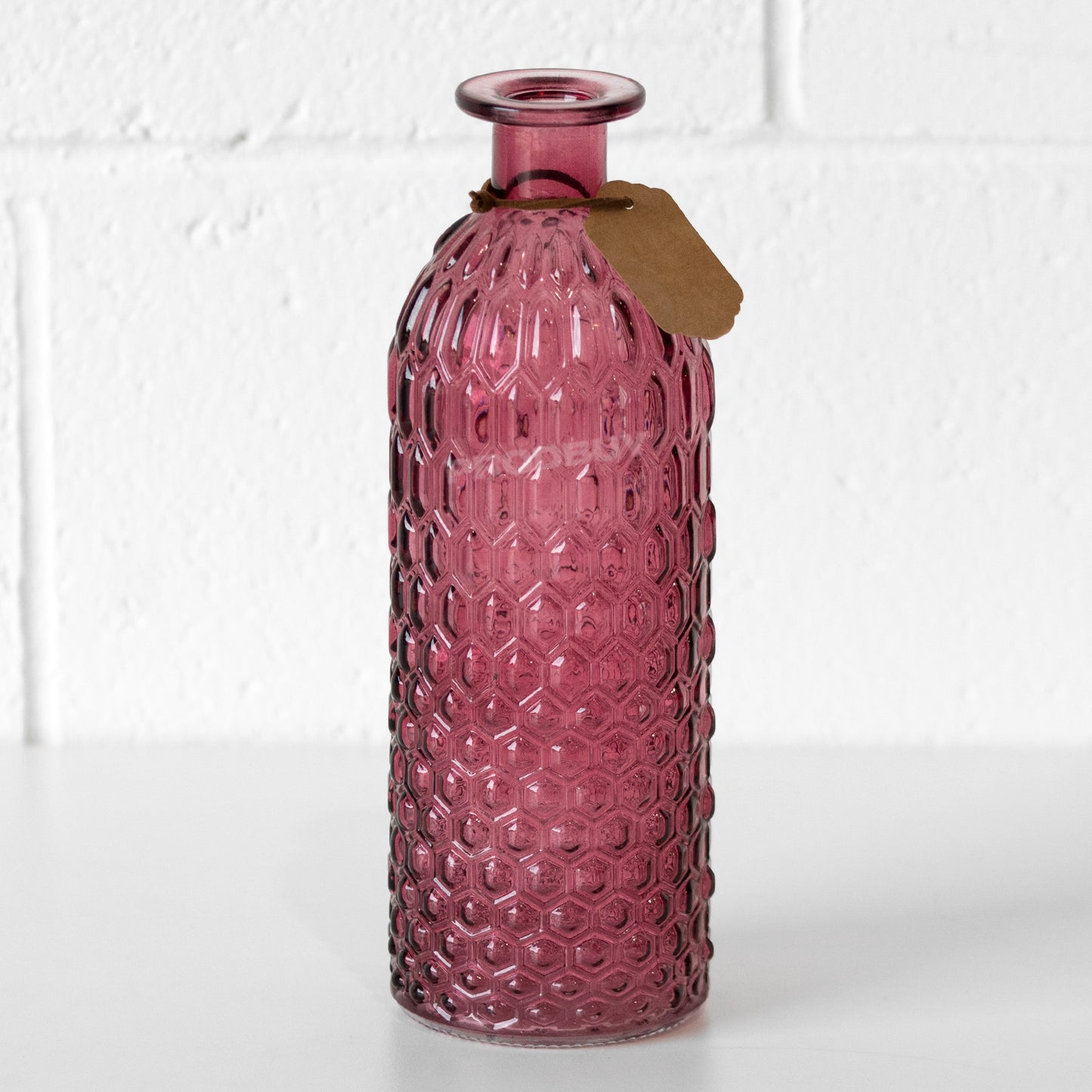 24.5cm Embossed Pattern Glass Vase
