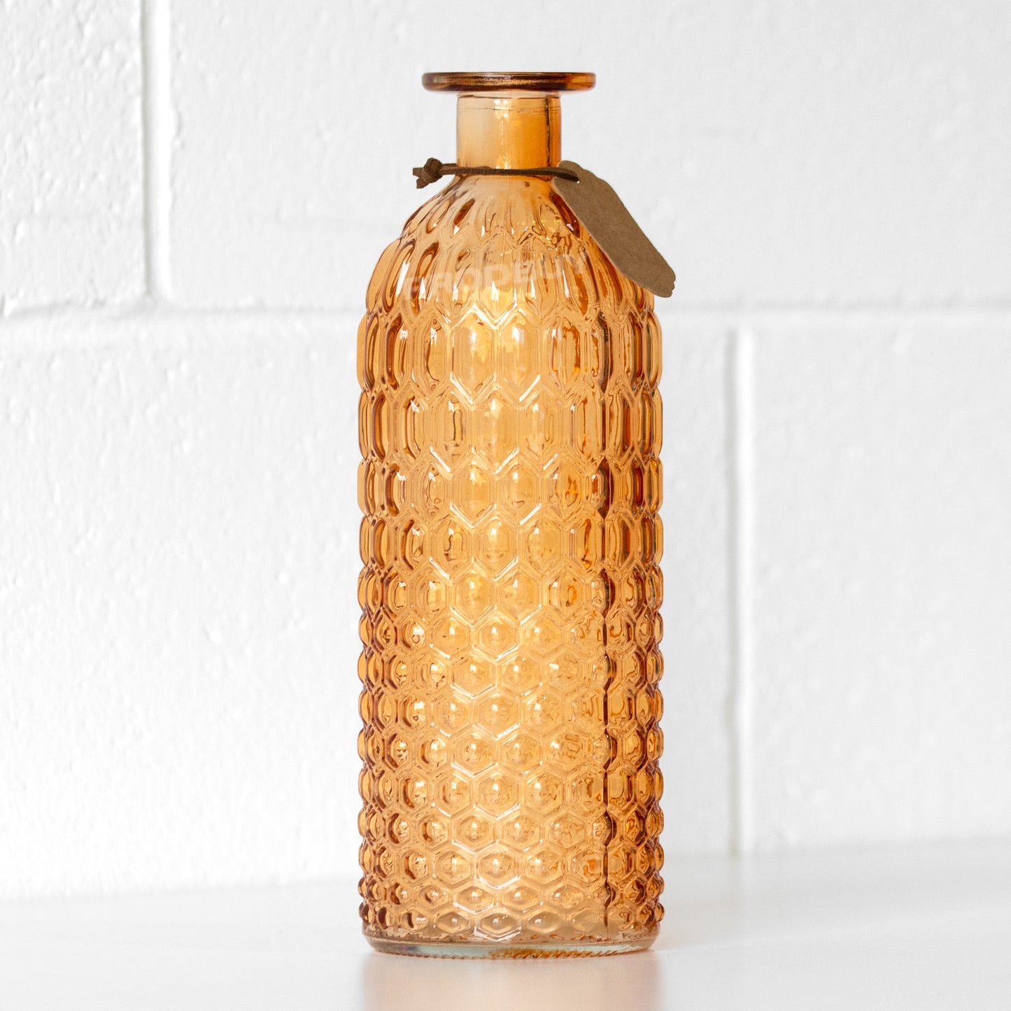 24.5cm Embossed Pattern Glass Vase