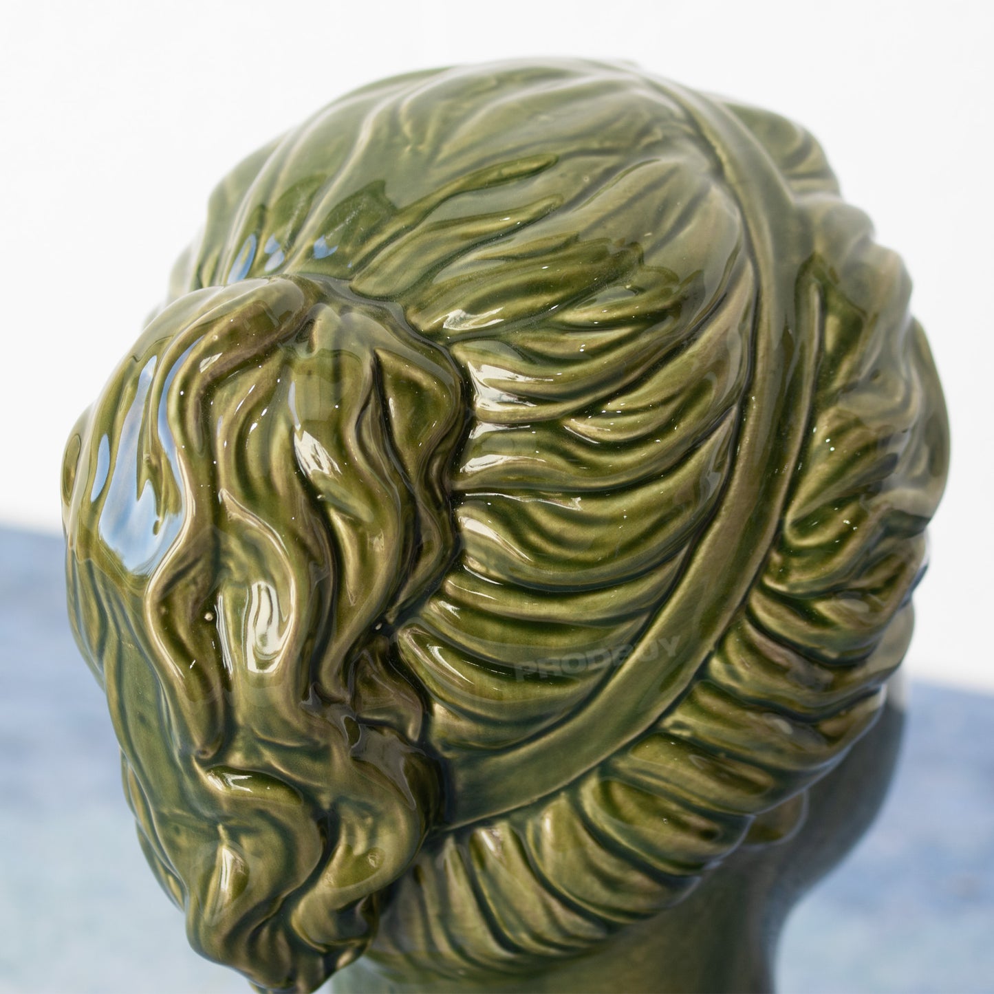 Green 25cm Ceramic Female Head Ornament