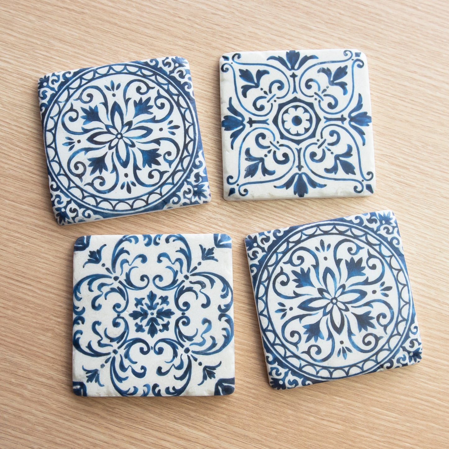 Pack of 4 Blue Mosaic Tile Ceramic Coasters