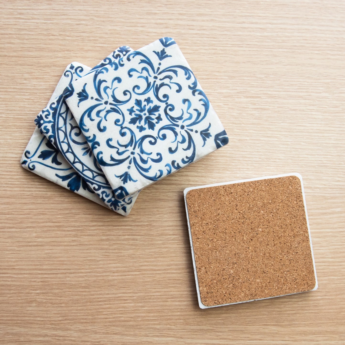 Pack of 4 Blue Mosaic Tile Ceramic Coasters