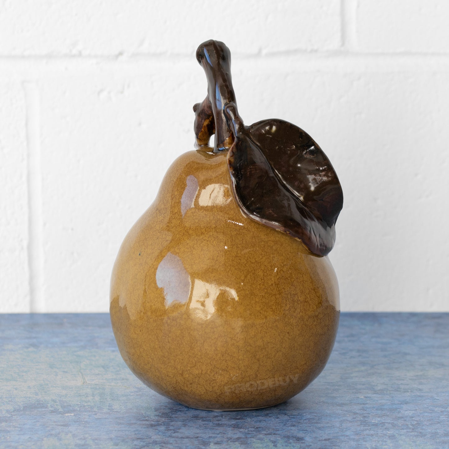 Brown Pear 22cm Ceramic Fruit Ornament