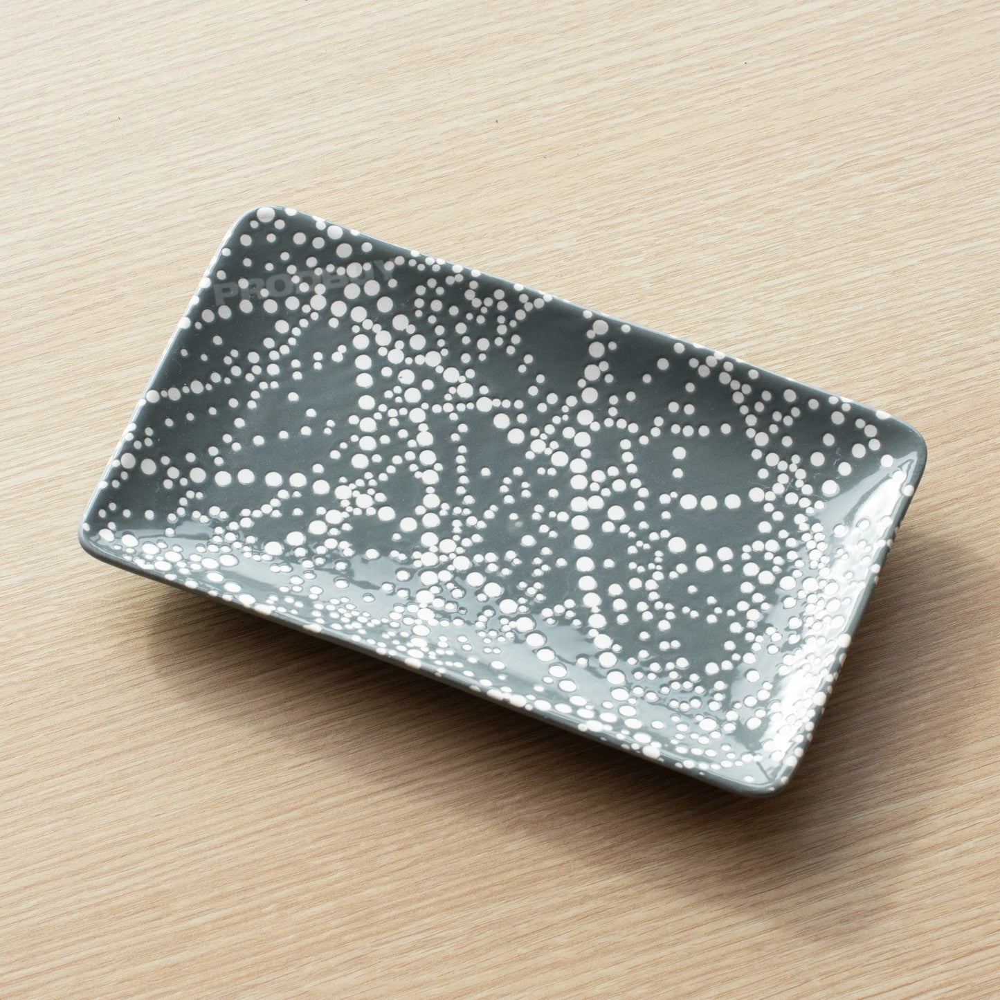 Grey Dotty 21cm Trinket Tea Bag Tidy Dish