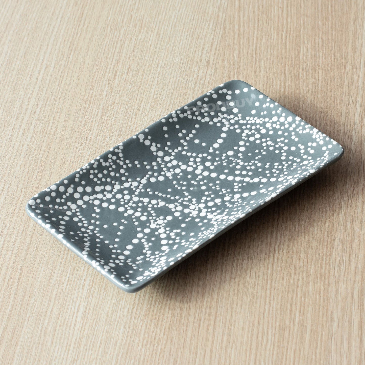 Grey Dotty 21cm Trinket Tea Bag Tidy Dish