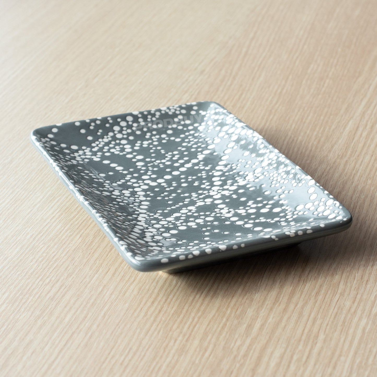 Grey Dotty 21cm Trinket Tea Bag Tidy Dish