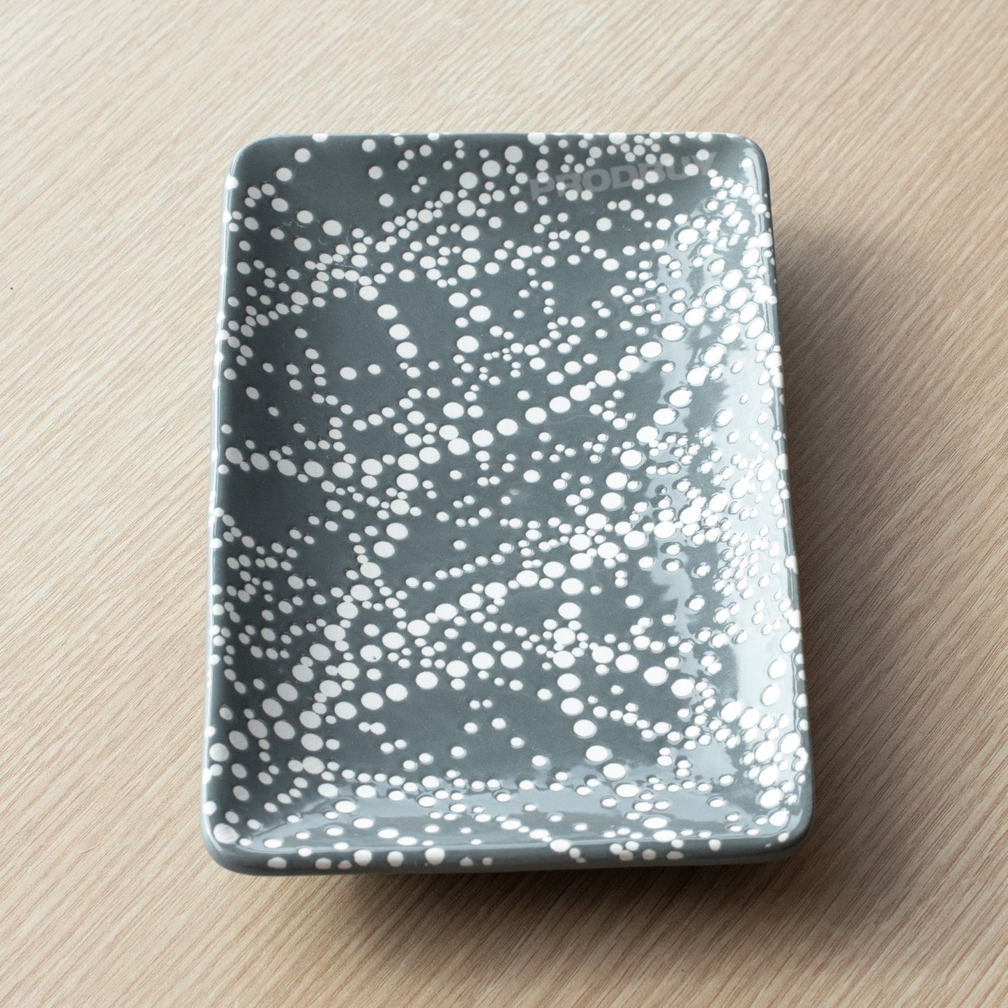 Grey Dotty 21cm Trinket Tea Bag Tidy Dish