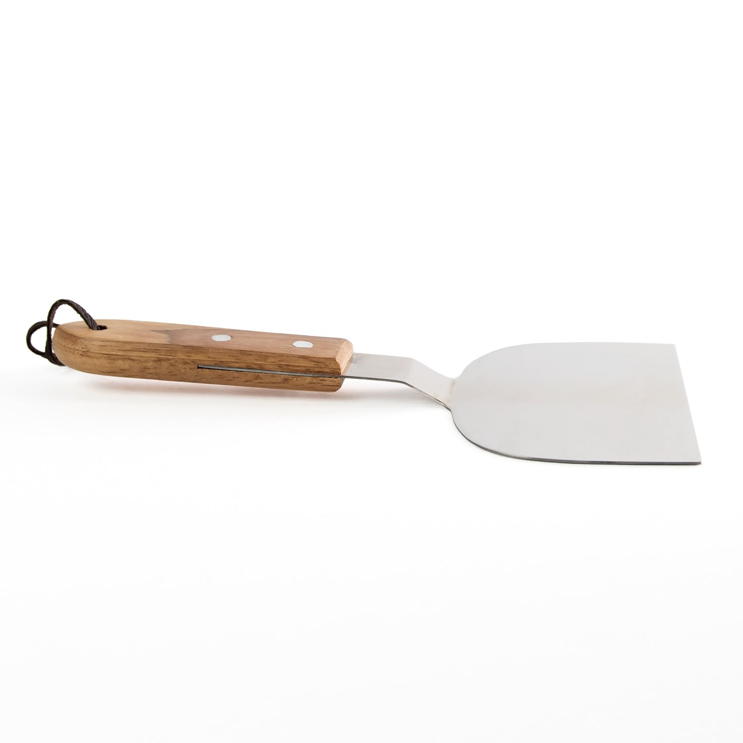 Stainless Steel Burger Flipper Spatual Oak Wood Handle