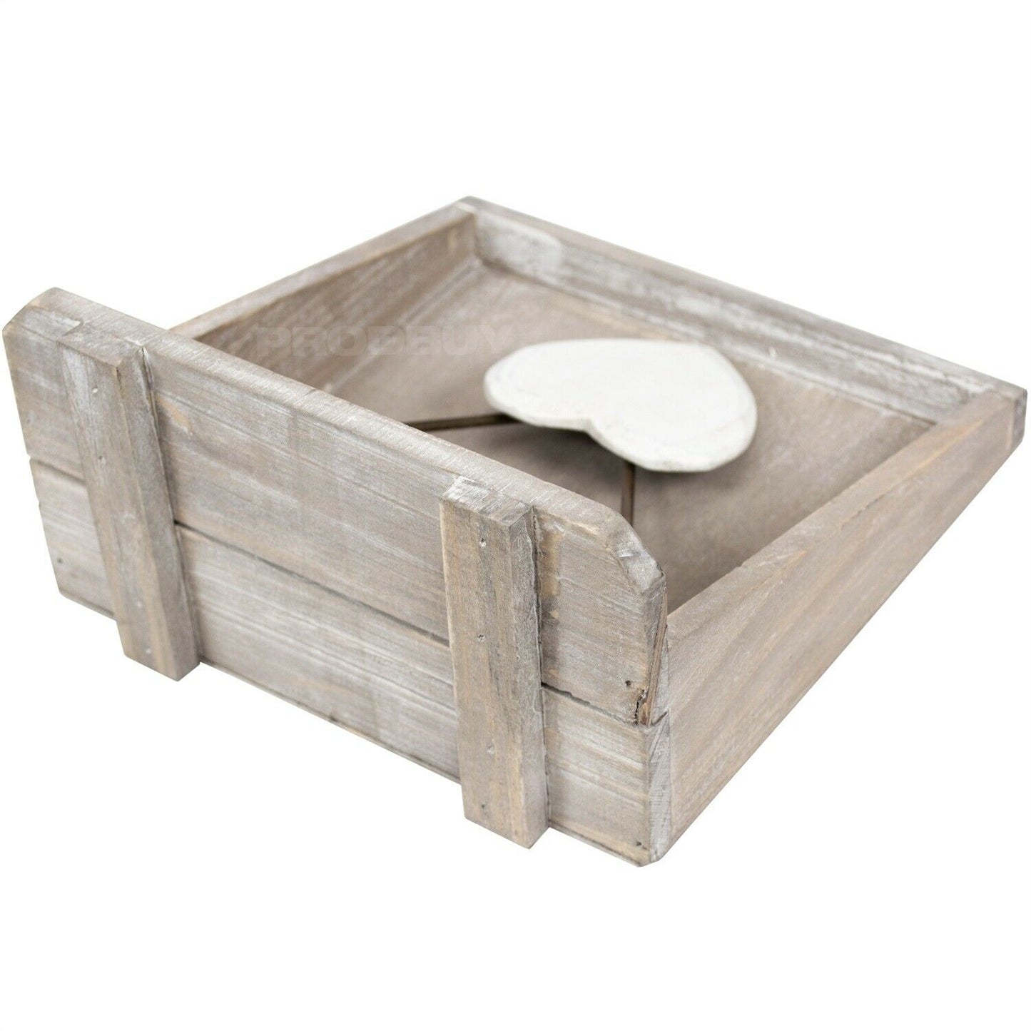 Square Wooden Napkin Holder with Heart