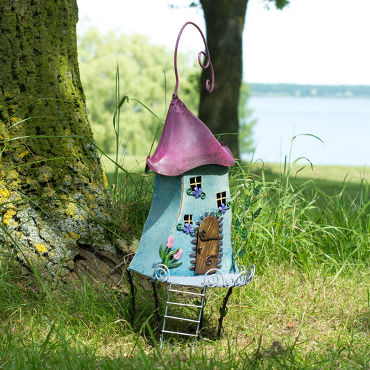 Magic Fairy Garden Tree House Decorative Metal Outdoor Garden Patio Ornament Elf
