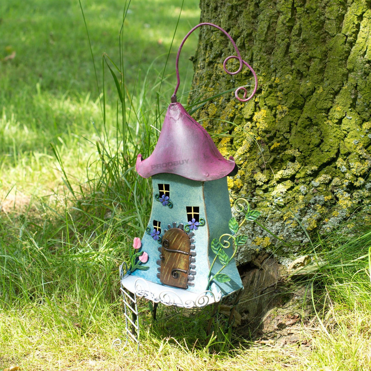 Magic Fairy Garden Tree House Decorative Metal Outdoor Garden Patio Ornament Elf