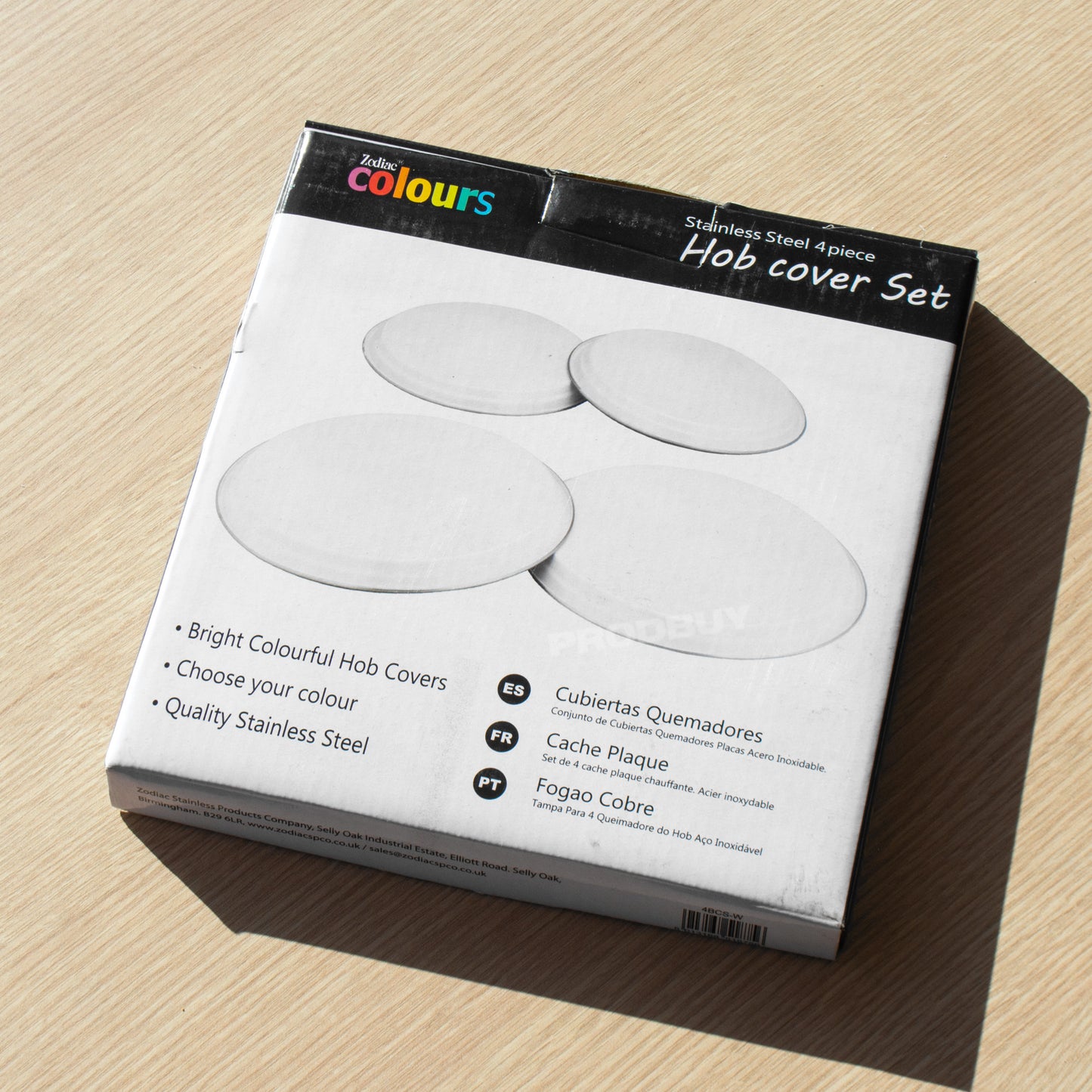 Pack of 4 White Stainless Steel Hob Covers