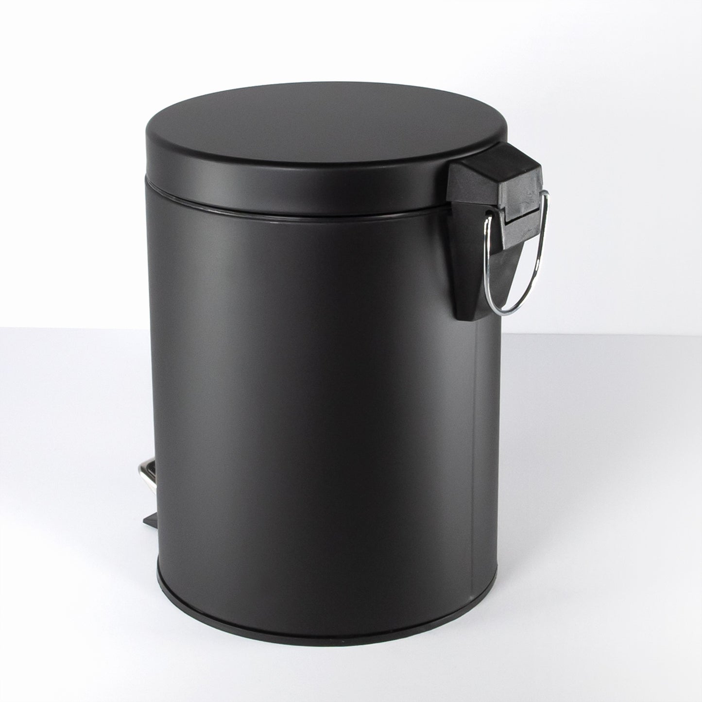 Small 5 Litre Matt Black Pedal Bin with Removable Bucket Liner