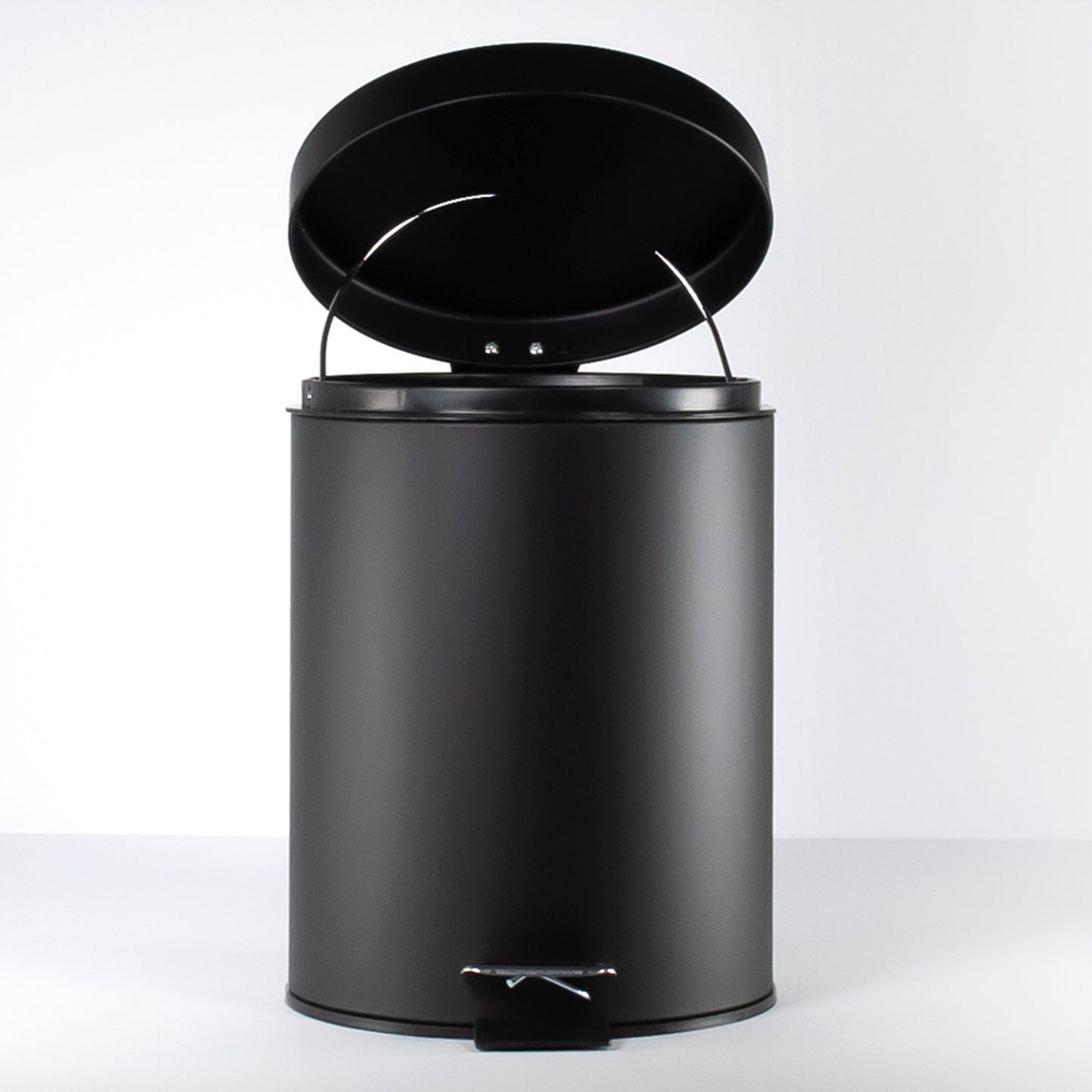 Small 5 Litre Matt Black Pedal Bin with Removable Bucket Liner