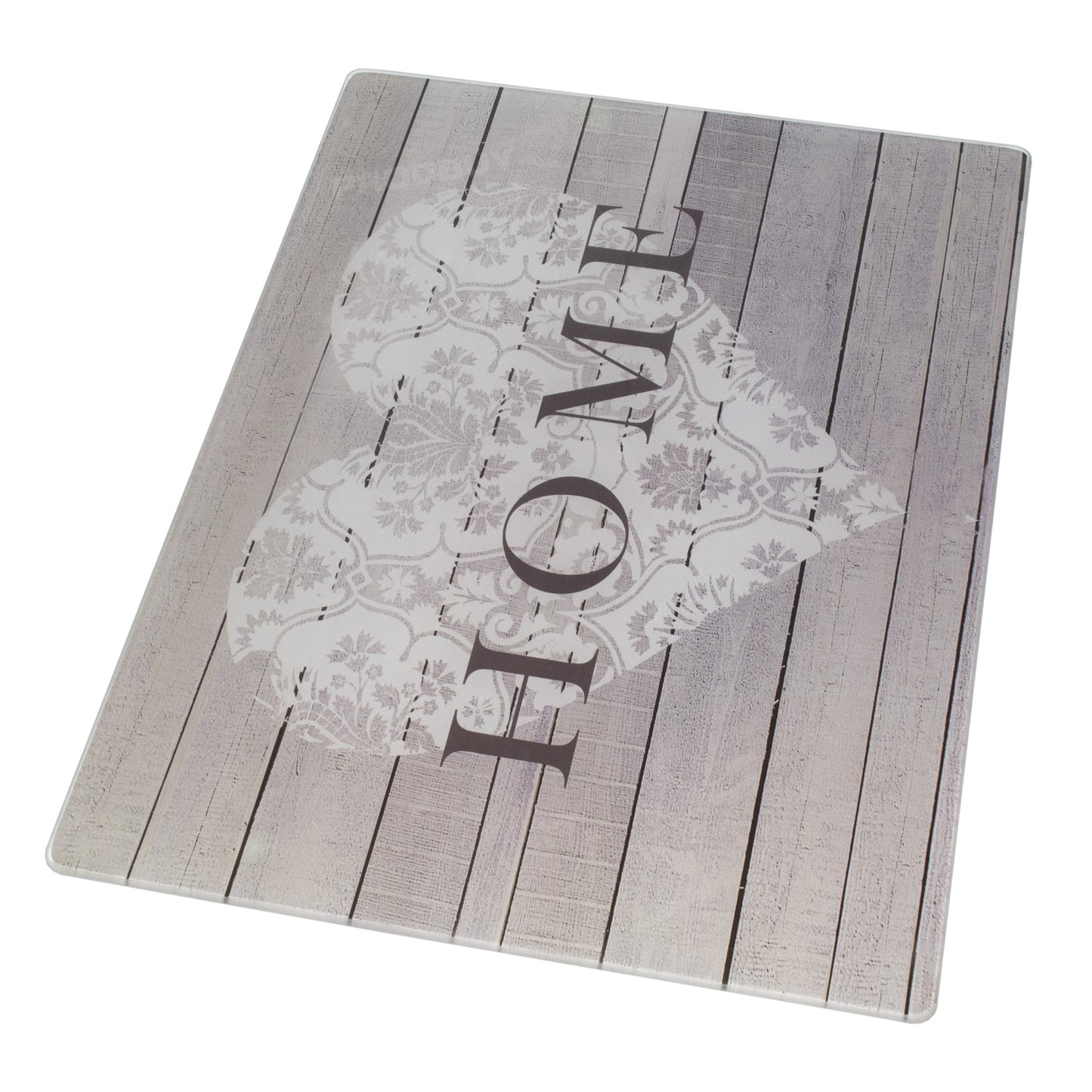 Grey 'Home Heart' 40cm Glass Worktop Saver Board