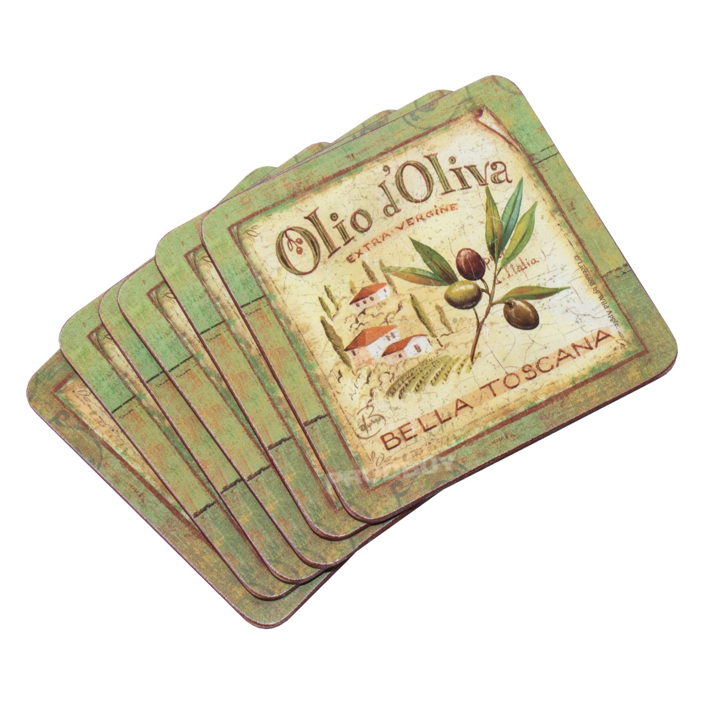 Set of Olio d'Oliva 6 Placemats & 6 Coasters