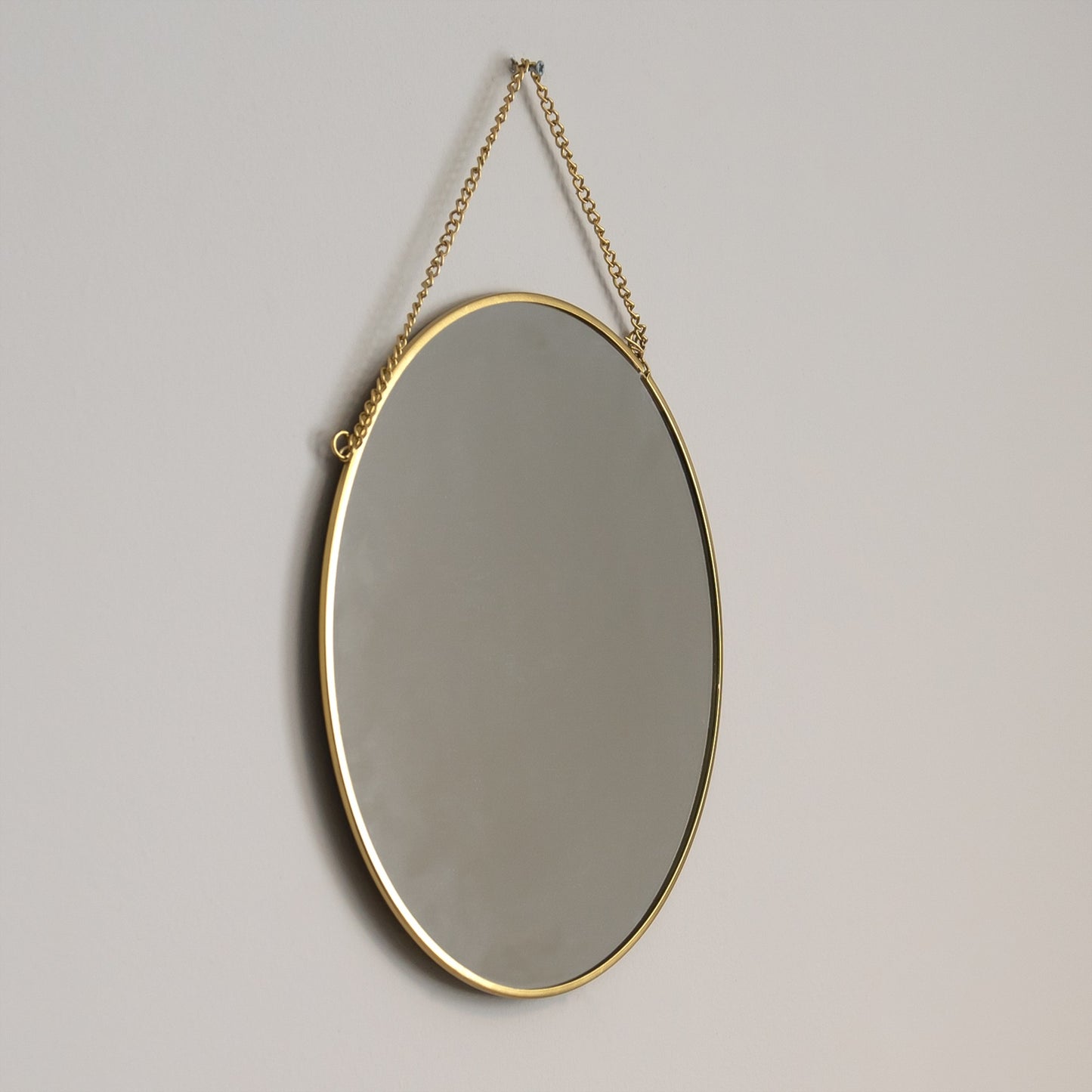 30cm Round Gold Chain Wall Hanging Mirror