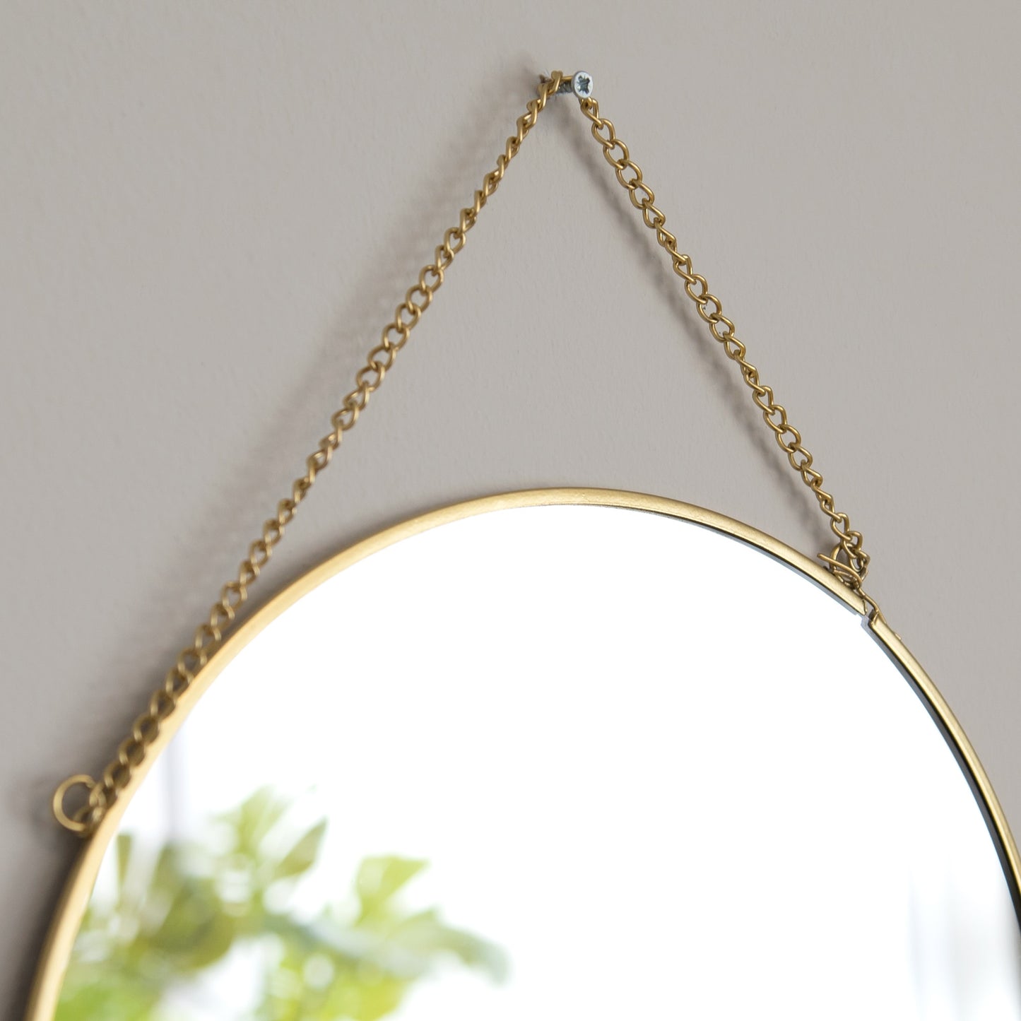 30cm Round Gold Chain Wall Hanging Mirror