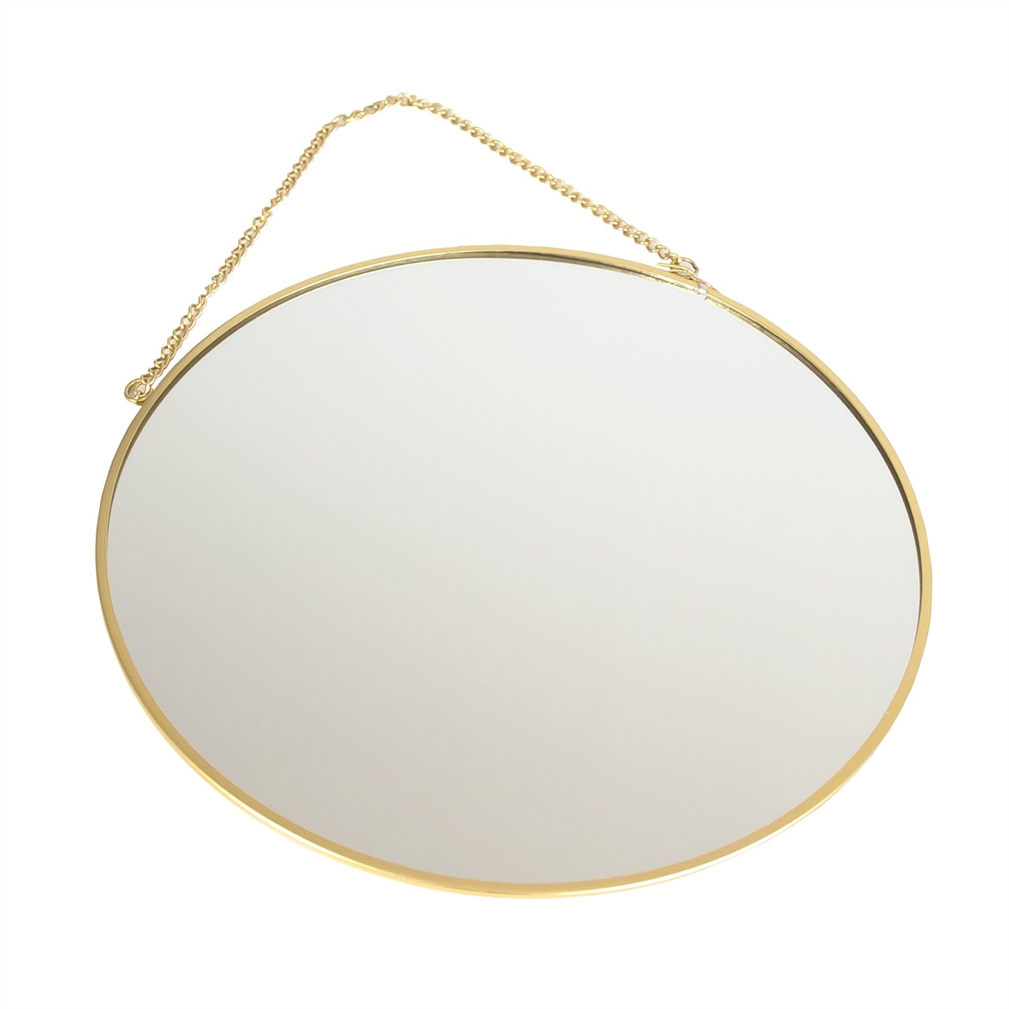 30cm Round Gold Chain Wall Hanging Mirror